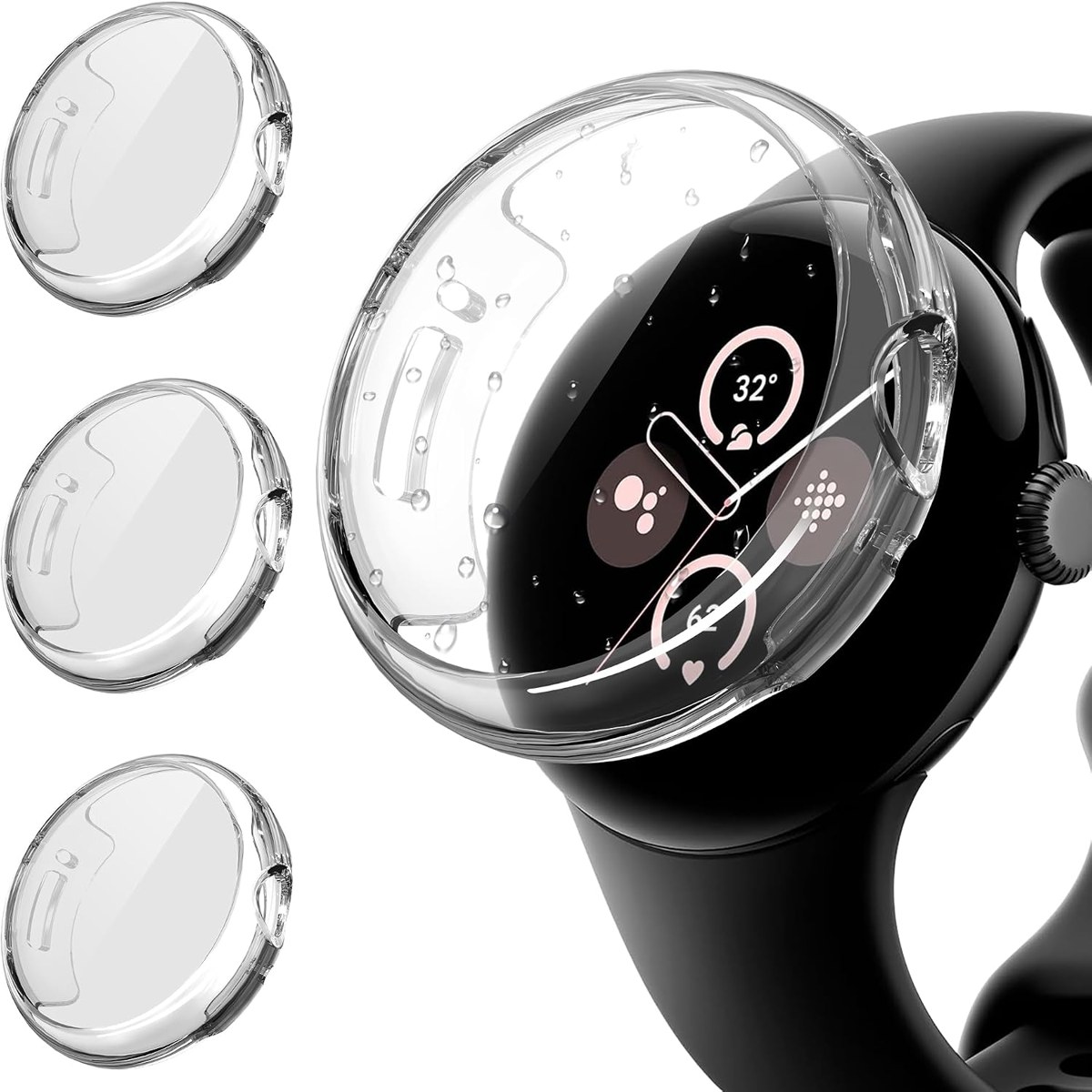 Suoman Pixel Watch 41mm Waterproof TPU, 3-Pack