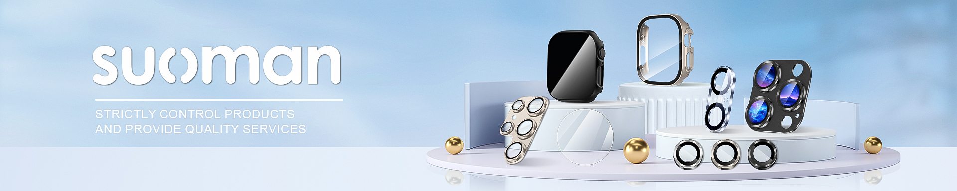 Suoman watch cases, screen protectors and camera lens rings